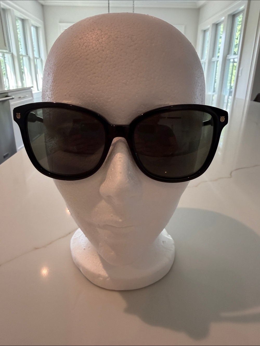 Salvatore Ferragamo Women’s Black Frame Sunglasses with Dark Lenses